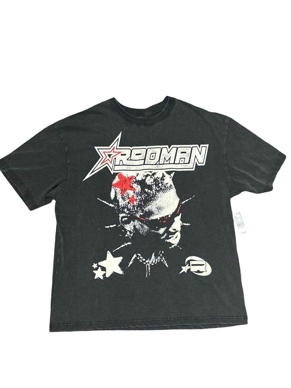 DENNIS RODMAN Graphic Tee - Black with Red & White Accents